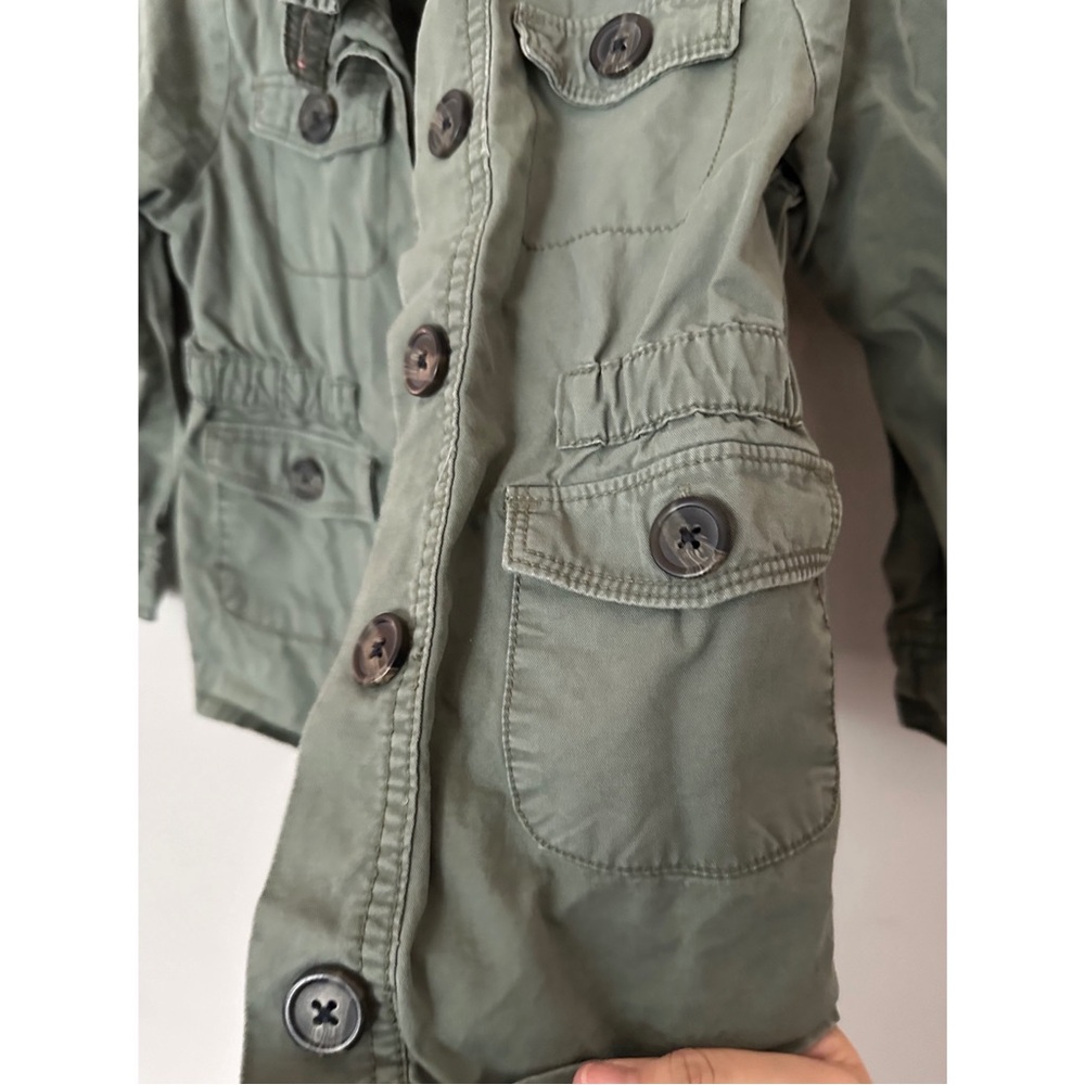 Toddler Girl Olive Green Utility Jacket - Picture 4 of 7